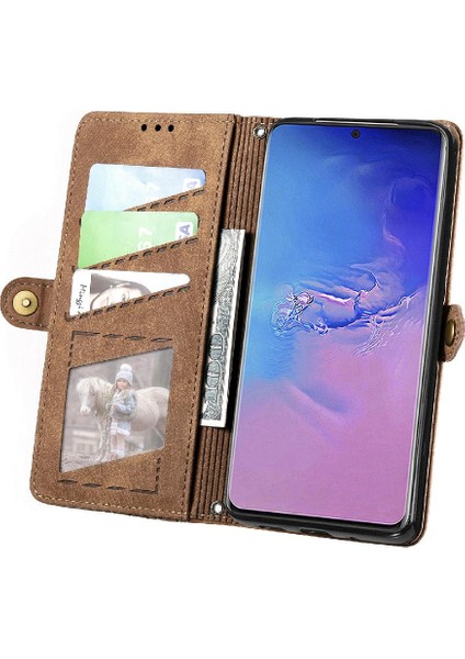 Samsung Galaxy S20 Ultra Darbeye Deri Kılıf Için Flip Case Basit (Yurt Dışından)