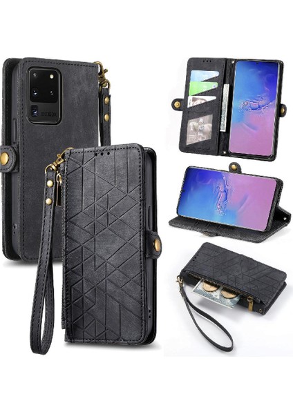 Samsung Galaxy S20 Ultra Darbeye Deri Kılıf Için Flip Case Basit (Yurt Dışından)