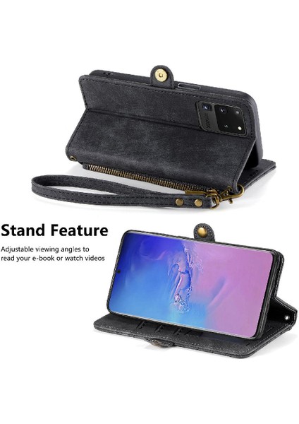 Samsung Galaxy S20 Ultra Darbeye Deri Kılıf Için Flip Case Basit (Yurt Dışından)