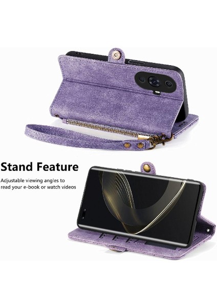 Huawei Nova 11 Pro Için Flip Case Basit Iş Darbeye Deri Kılıf (Yurt Dışından)