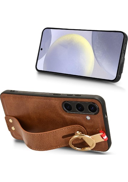 Samsung Galaxy S24 Artı Bilek Kayışı Premium Pu Deri Kılıf (Yurt Dışından)