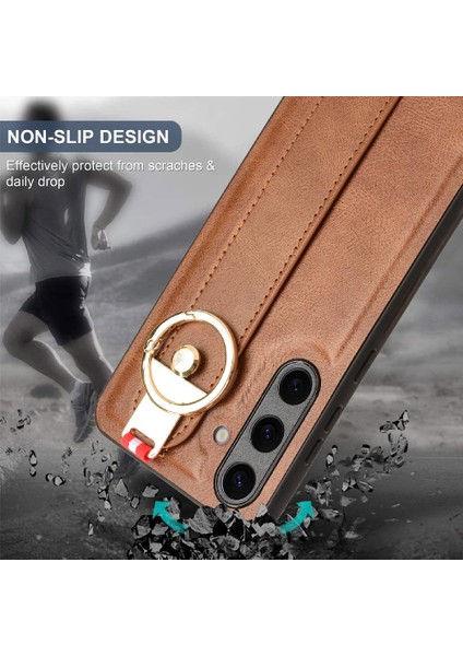 Samsung Galaxy S24 Artı Bilek Kayışı Premium Pu Deri Kılıf (Yurt Dışından)