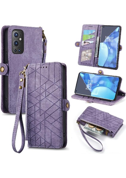 Oneplus 9 Pro Için Flip Case Cüzdan Darbeye Deri Kılıf Kapak Çevirin (Yurt Dışından)
