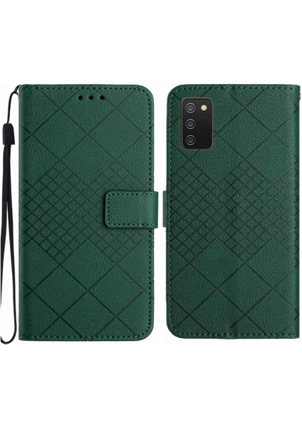 El Kayışı Kartı ile Samsung Galaxy A03S Cüzdan Pu Deri Için Flip Case (Yurt Dışından)