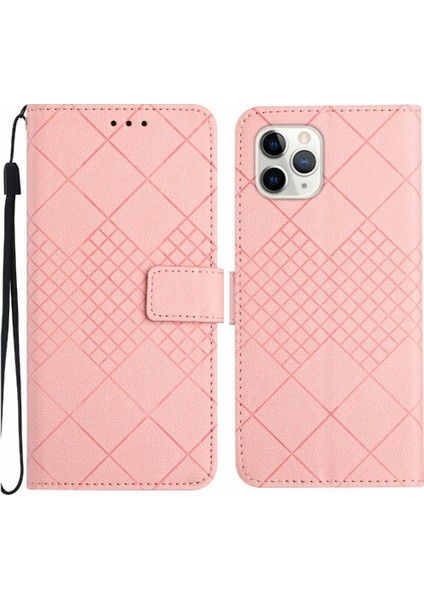 El Kayışı Elmas Kabartmalı Kart Yuvası ile IPhone 11 Pro Max Için Flip Case (Yurt Dışından)