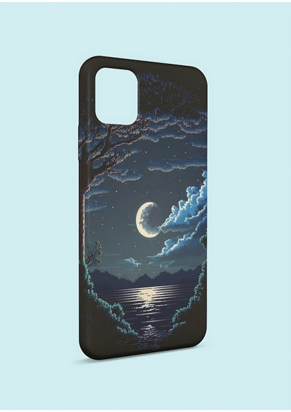 Apple iPhone Se 2022 Uyumlu Ay Manzara Tasarım Uv Baskı Lansman Kılıf