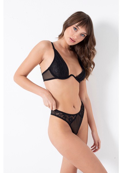 Siyah Mona Dantelli Sütyen String Takım fiyatları