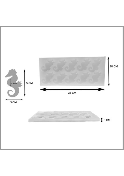 Epoksi Deniz Atı Anahtarlık ve Kolye Silikon Kalıbı