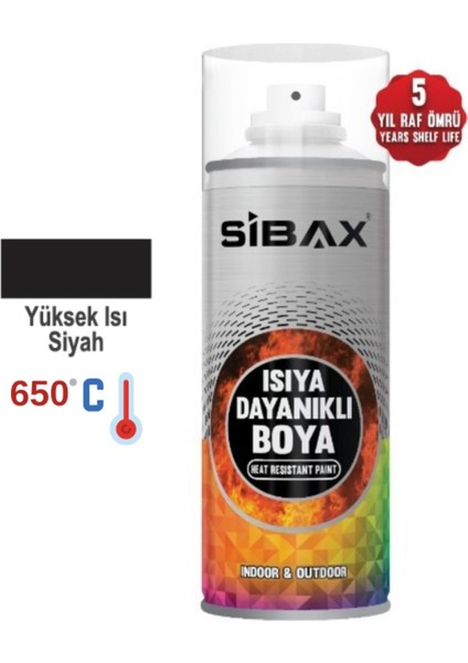 650 Derece Siyah Isıya Dayanıklı Sprey Boya 400 ml