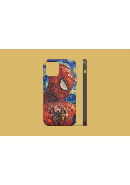 Apple iPhone 12 Mini Uyumlu Spider-Gogh Tasarım Uv Baskı Lansman Kılıf