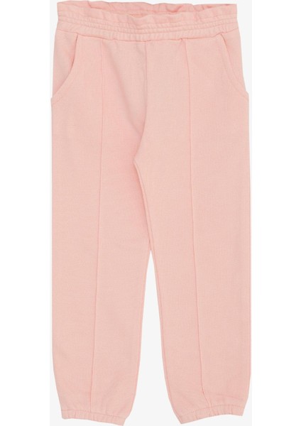 Kız Çocuk Alt Beli Paçası Lastikli Cepli 1-4 Yaş, Pembe