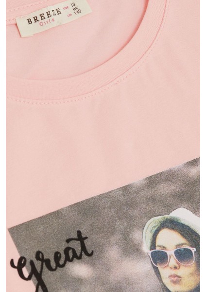 Kız Çocuk Tişört Havalı Kız Baskılı 8-14 Yaş, Pembe modelleri