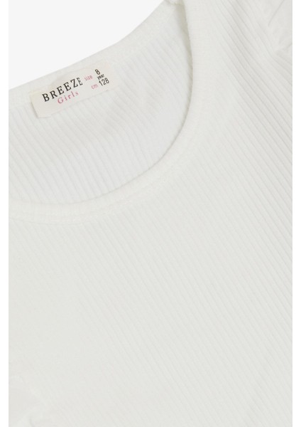 Kız Çocuk Uzun Kollu Bluz Güpür Çiçek Nakışlı 8-12 Yaş, Ekru fırsatları