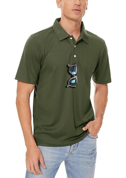 Erkek Golf Dry Fit Classic Tenis Casual Polo Yaka T-Shirt