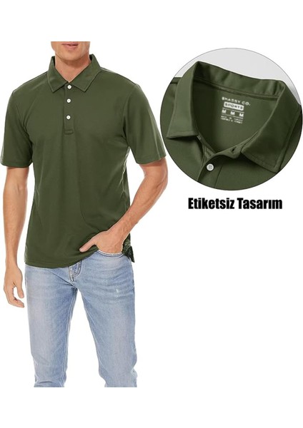 Erkek Golf Dry Fit Classic Tenis Casual Polo Yaka T-Shirt