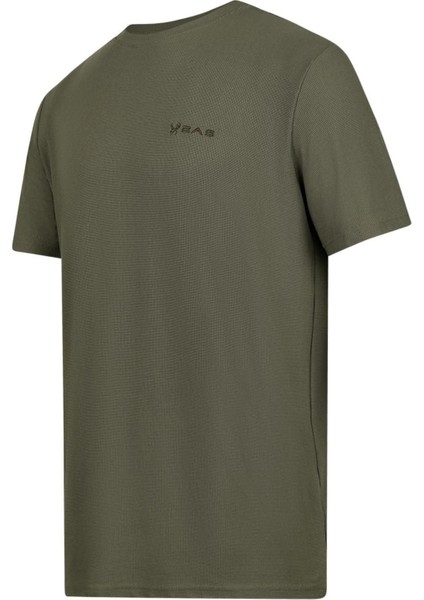 Sıfır Yaka T-Shirt Haki Kalei