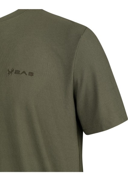 Sıfır Yaka T-Shirt Haki Kalei