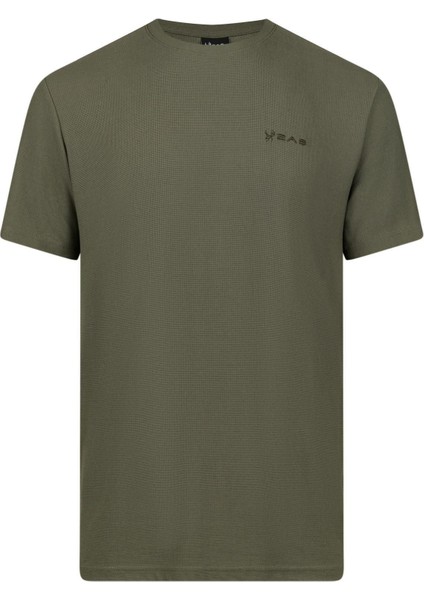 Sıfır Yaka T-Shirt Haki Kalei