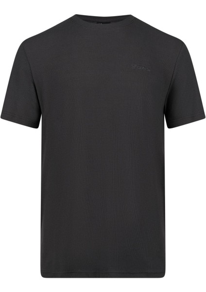 Sıfır Yaka T-Shirt Koyu Antrasit Kalei