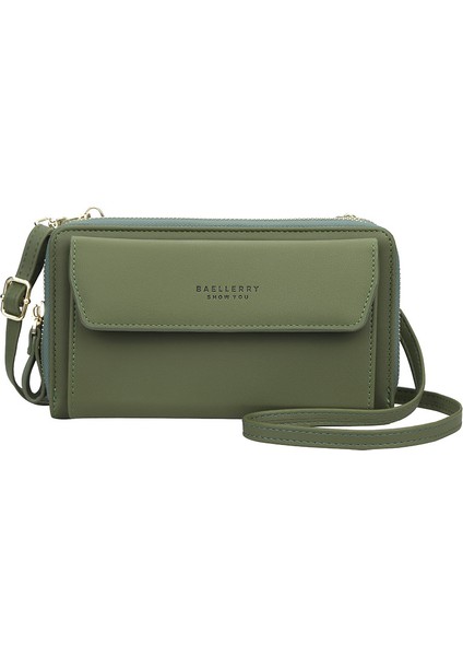 Bayanlar Uzun Çanta Çift Fermuarlı Büyük Kapasiteli Çapraz Çanta (Yurt Dışından)