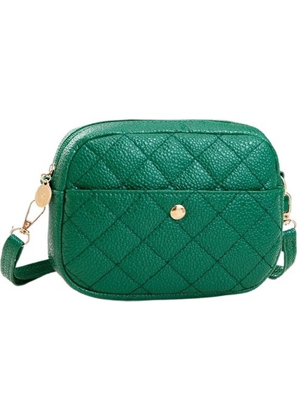 Işlemeli Eşkenar Dörtgen Küçük Kare Çanta Mat Doku Omuz Askılı Çanta (Yurt Dışından)