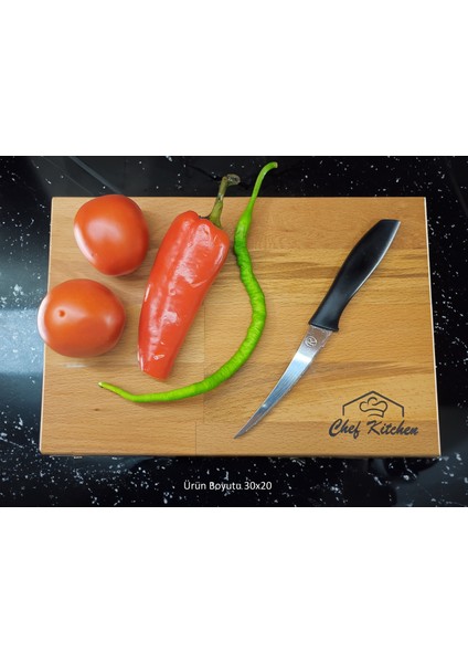 Royal Hediyelik 30X20CM Kişiye, Isime Özel, Servis Tahtası Chef Kitchen Yazılı 4 Ayaklı