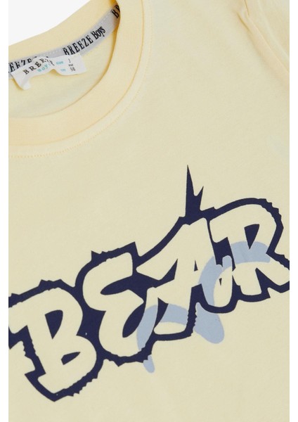 Erkek Çocuk Şortlu Takım Mutlu Ayıcık Baskılı 2-6 Yaş, Sarı indirimleri