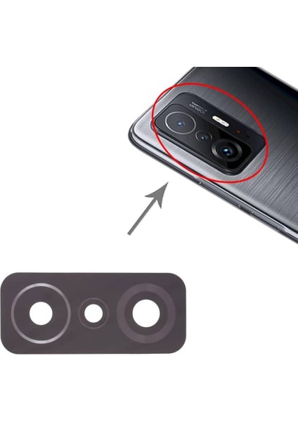 Xiaomi Mi 11T Pro Arka Kamera Camı Lens Yapışkanlı