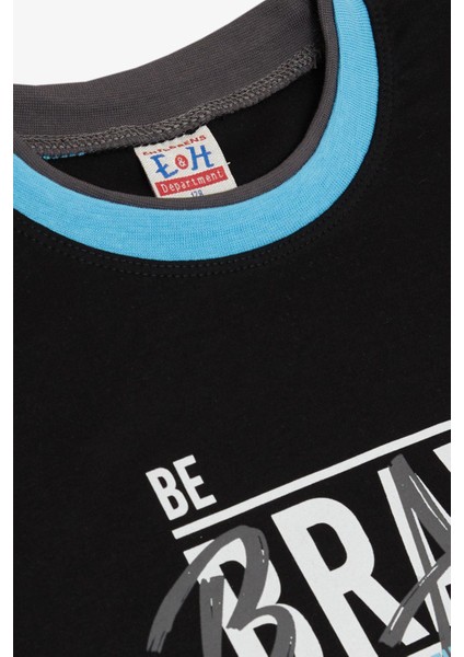 Erkek Çocuk Uzun Kollu Tişört Yazı Baskılı 5-9 Yaş, Siyah modelleri