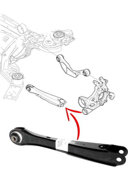 Volvo S60 S90 V60 V90 Arka Denge Kolu Alt Düz Yedek Parça