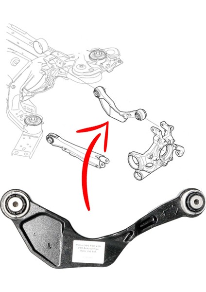 Volvo S60 S90 V60 V90 Arka Denge Kolu Üst Sol Yedek Parça