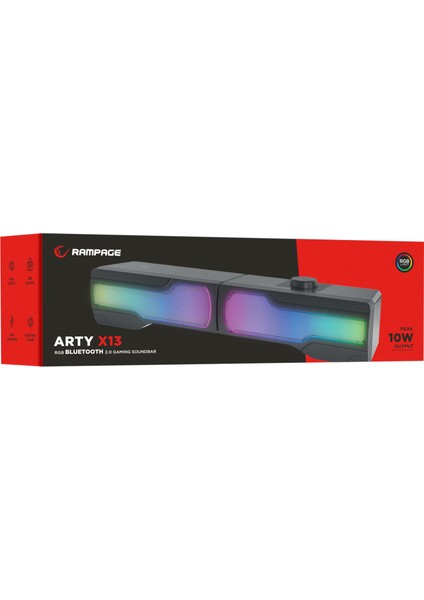 Arty X13 Bluetoothlu Gaming USB Işıklı Multimedia Hoparlör