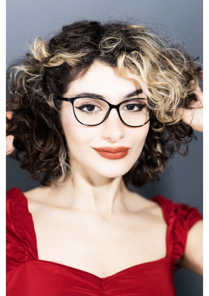 Tekno Trust Siyah Darell Black Mavi Işık Korumalı Gözlük 8401 0101 52 16 135 Cat Eye 52 Şeffaf UV400 Cam Siyah modelleri