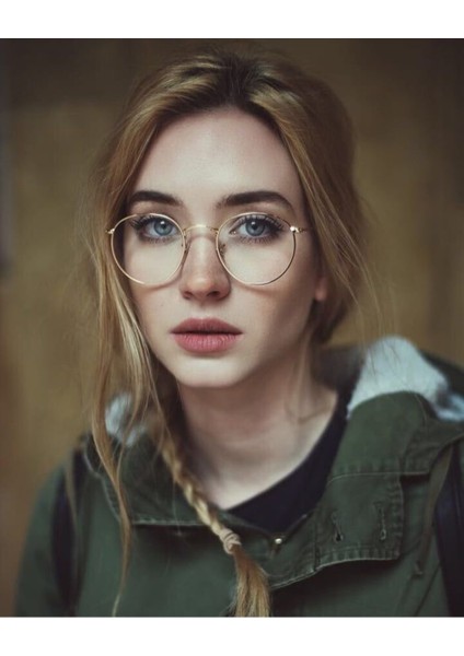 Tekno Trust Metal Maria Unisex Oval Yuvarlak Gold Mavi Işık Korumalı Blue Block Vintage Retro Gözlüğü Rose Gold