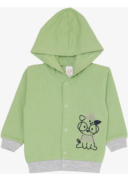 Erkek Bebek Zıbınlı 3 Lü Takım Sevimli Dalmaçyalı Gözlüklü Köpekçik Nakışlı 4 Ay-1 Yaş, Yeşil modelleri