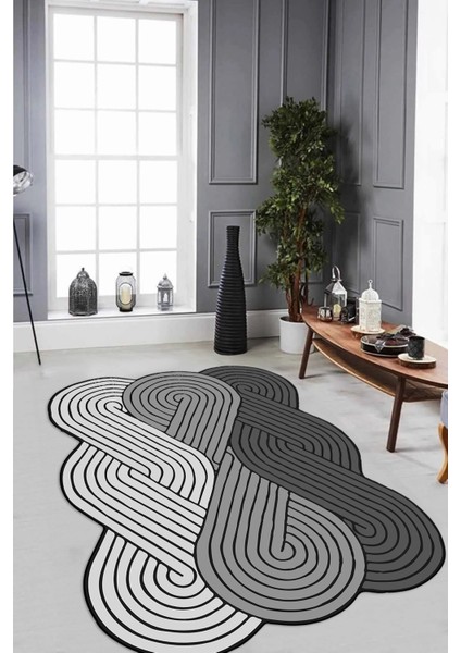 Dijital Baskılı Kaymaz Taban Yıkanabilir Lazer Kesim Yolluk Mutfak Salon Halısı, N-Lazer-15-Gri, modelleri