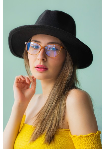 Tekno Trust Bej Ohrid Bal Köpüğü Mavi Işık Korumalı Gözlük UV400 52 Bej Şeffaf Mat Cat Eye fırsatları