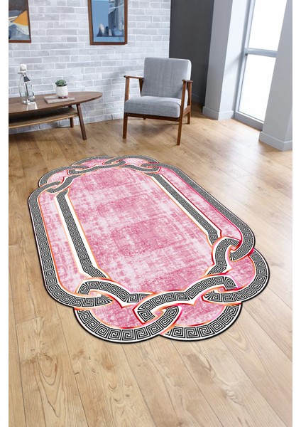 Dijital Baskılı Kaymaz Taban Yıkanabilir Lazer Kesim Yolluk Mutfak Salon Halısı, N-Lazer-03-Pembe, fiyatları