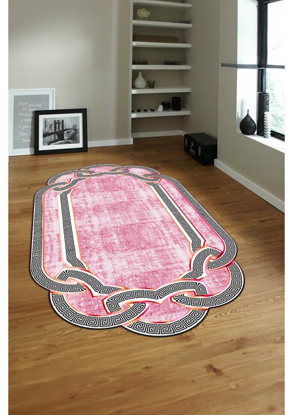 Dijital Baskılı Kaymaz Taban Yıkanabilir Lazer Kesim Yolluk Mutfak Salon Halısı, N-Lazer-03-Pembe, modelleri
