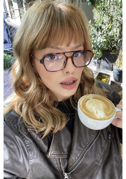 Tekno Trust UV400 Ice Cube Mavi Işık Korumalı Gözlük Blue Block / Ren Eyewear Turuncu Leopar Plastik 51 Dikdör modelleri