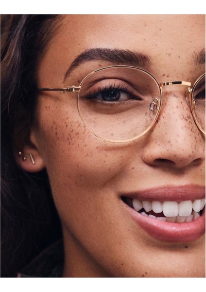 Tekno Trust Metal Maria Unisex Oval Yuvarlak Gold Mavi Işık Korumalı Blue Block Vintage Retro Gözlüğü Rose Gold