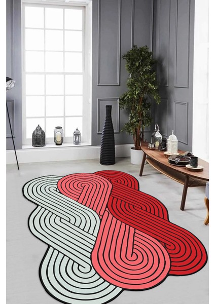 Dijital Baskılı Kaymaz Taban Yıkanabilir Lazer Kesim Yolluk Mutfak Salon Halısı, N-Lazer-15-Kırmızı, modelleri