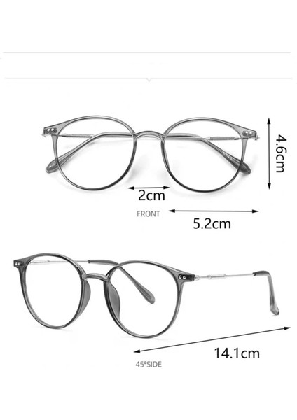 Tekno Trust Mavi Işık Koruyucu Gözlük Unisex Ekran Gözlüğü Optik Uyumlu Camı Değişir Vintage Füme Çerçeve Oval