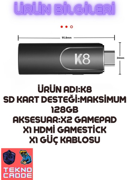 K8 4K Hdmi 10000+ Oyunlu Çift Kol 3D Retro Arcade Oyun Konsolu Atari