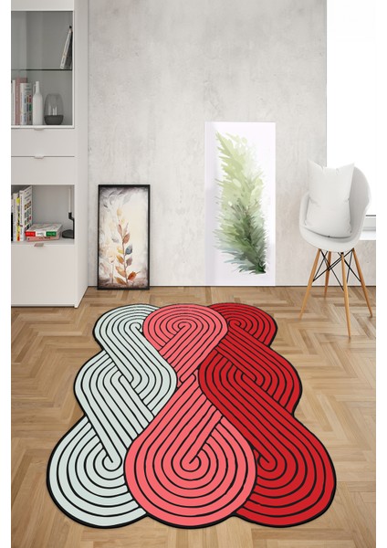 Dijital Baskılı Kaymaz Taban Yıkanabilir Lazer Kesim Yolluk Mutfak Salon Halısı, N-Lazer-15-Kırmızı, indirimleri