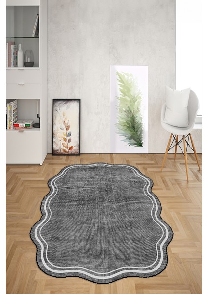 Dijital Baskılı Kaymaz Taban Yıkanabilir Lazer Kesim Yolluk Mutfak Salon Halısı, N-Lazer-23-Gri, modelleri