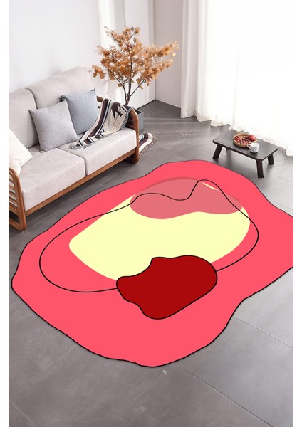 Dijital Baskılı Kaymaz Taban Yıkanabilir Lazer Kesim Yolluk Mutfak Salon Halısı, N-Lazer-13-Kırmızı, fiyatları