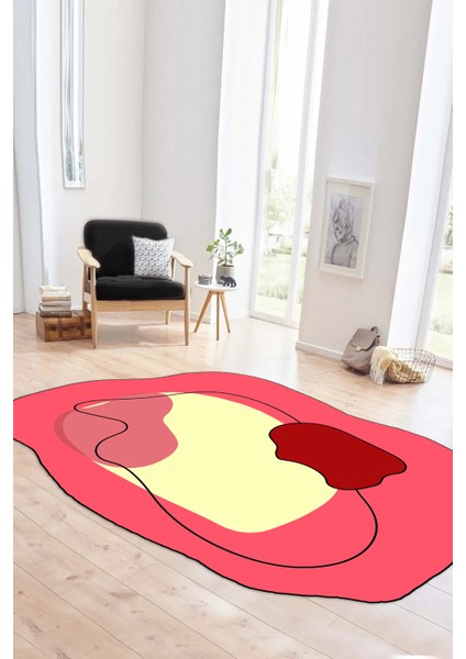 Dijital Baskılı Kaymaz Taban Yıkanabilir Lazer Kesim Yolluk Mutfak Salon Halısı, N-Lazer-13-Kırmızı, modelleri