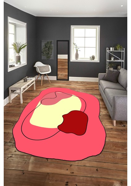 Dijital Baskılı Kaymaz Taban Yıkanabilir Lazer Kesim Yolluk Mutfak Salon Halısı, N-Lazer-13-Kırmızı, indirimleri