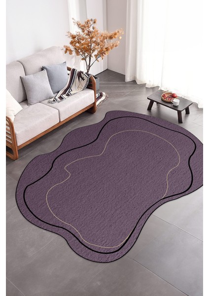 Dijital Baskılı Kaymaz Taban Yıkanabilir Lazer Kesim Yolluk Mutfak Salon Halısı, N-Lazer-11-Mor, fiyatları